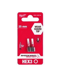 Bit Shockwave Hex3 25 mm - 2 bucăți [4932430894]  2