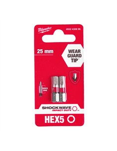 Bit Shockwave Hex5 25 mm - 2 bucăți [4932430896]  2