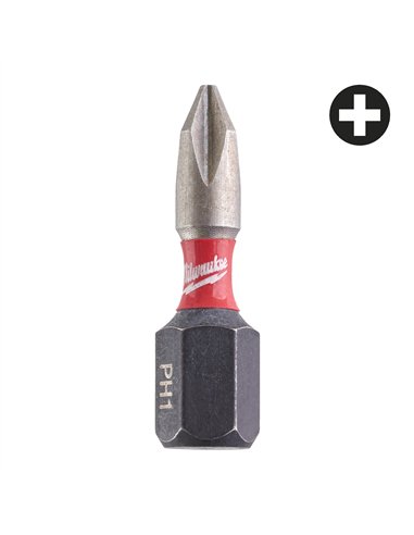 Biți PH pentru șurubelnițe SHOCKWAVE IMPACT DUTY - Milwaukee - Shockwave PH1 x 25 mm - 2 pcs - cod 4932430850