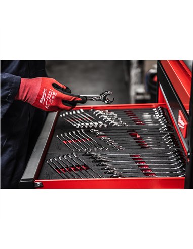 Set inserție spumă chei fixe MAX BITE cu clichet și cap pivotant - Milwaukee - Maxbite Flex Head Spanner Set Foam Insert - cod 