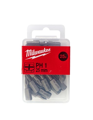 Biți PH - Milwaukee - PH 1 x 25 mm - 25 pcs - cod 4932399586