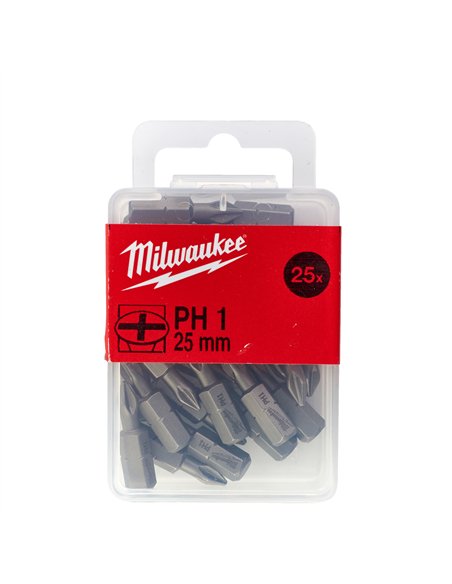 Biți PH - Milwaukee - PH 1 x 25 mm - 25 pcs - cod 4932399586