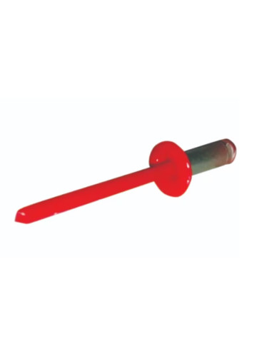 Set x 50 bucati Nituri pop rosii cap lat vopsite electrostatic RAL 3020-Traffic Red 4.8x12x9mm