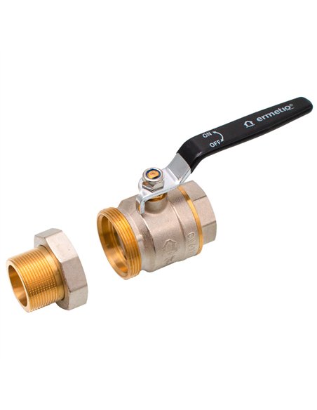Robinet sferic alama cu olandez si maner 1-1/2"MF - Ermetiq - ER-LHMF112A
