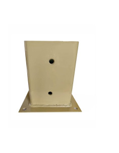 Suport metalic pentru stalpi din lemn dim 100x100mm talpa 142x142mm inaltime 140 mm vopsit electrostatic RAL 1014 crem 2