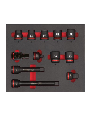 Inserție spumă, 12 buc tubulare 3/4" [4932493396] 