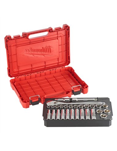 Set 28 bucăți: antrenor cu clichet 1/2˝ + chei tubulare  [4932471864] 