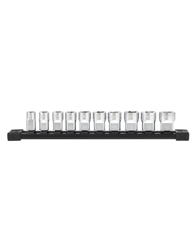 Set 10 bucăți chei tubulare cromate 3/8˝ sistem metric [4932492507] 