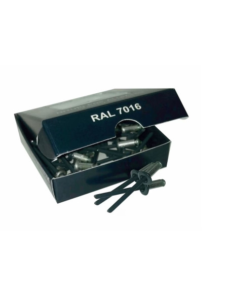 Set x 50 bucati Nituri pop cap lat vopsite electrostatic RAL 7016-Antracit 4.8x12x9mm