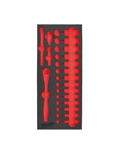 Inserție spumă goală, 32 buc antrenor cu clichet și tubulare 3/8" [4932493663] 