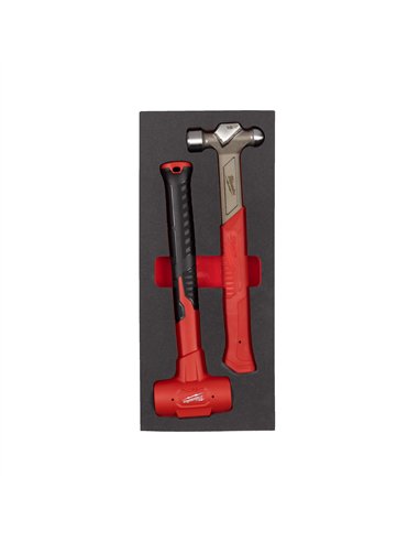 Set 2 bucăți ciocane cu cap sferic în inserție spumă  [4932493254] 