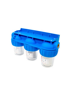 Filtru apa triplu cu sita/carbune/bumbac 3x3/4"x5" 2