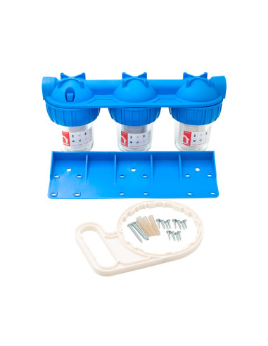 Filtru apa triplu cu sita/carbune/bumbac 3x1"x5" FF