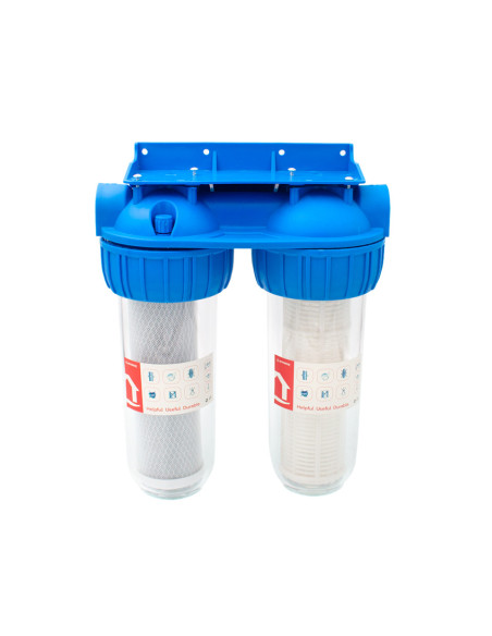 Filtru apa dublu cu sita/carbune 2x1"x10"