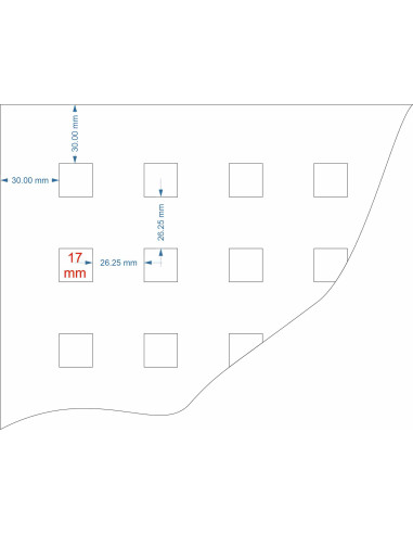Tabla zincata perforata 250 mm x 250 mm x 1 mm