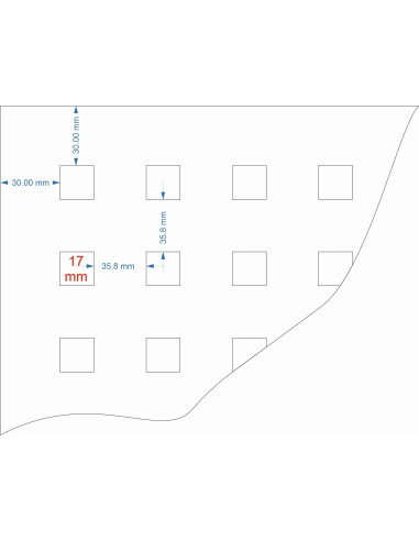 Tabla zincata perforata 500 mm x 500 mm x 1 mm