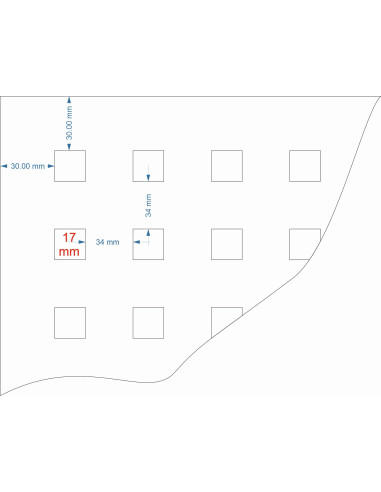 Tabla zincata perforata 1000 mm x 1000 mm x 1 mm