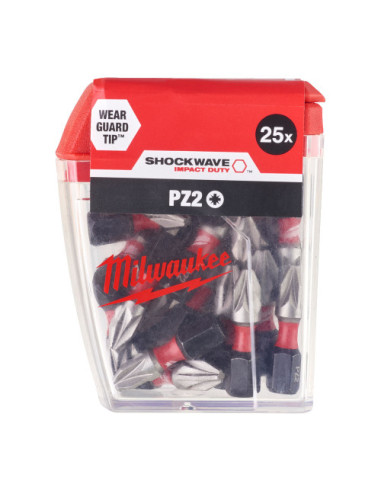 Bit de impact, Shockwave Impact Duty™, PZ2x25mm - 25buc, 4932430864 Milwaukee