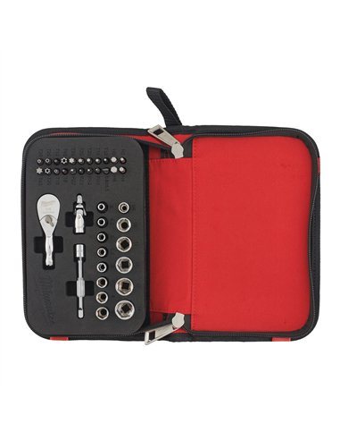 Set antrenor cu clichet ¼″ compact - Milwaukee - 1/4" Compact Ratchet Set 39pc - cod 4932492672