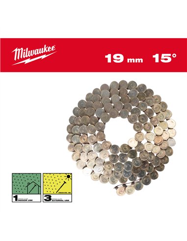 Cuie rolă - Milwaukee - 15° RH 3.05 x 19 mm / RS / G-2880 - cod 4932499310