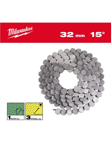 Cuie rolă - Milwaukee - 15° RH 3.05 x 32 mm / SS / HDG-2160 - cod 4932499326