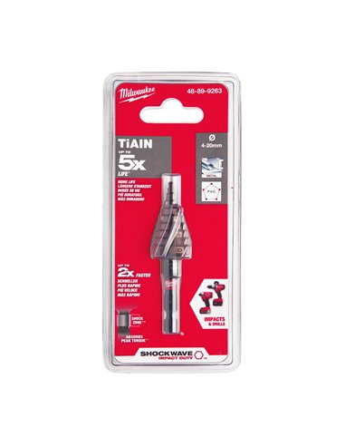 Burghie în trepte SHOCKWAVE IMPACT DUTY - Milwaukee - ShW 4 to 20 mm - 1 buc - cod 48899263