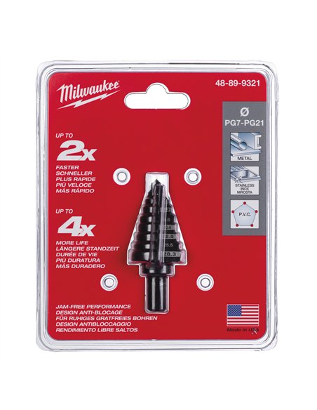 Burghie în trepte - Milwaukee - PG 7 - PG 21 - 1 buc - cod 48899321