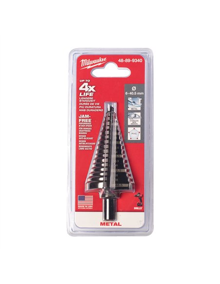 Burghie în trepte - Milwaukee - 6 to 40.5 mm - 1 buc - cod 48899340