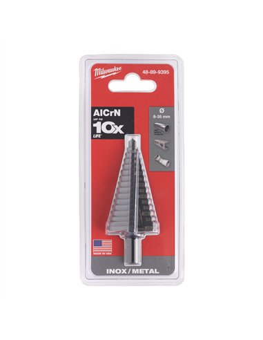 Burghie în trepte din cobalt - Milwaukee - Cobalt 6 to 35 mm - 1 buc - cod 48899395