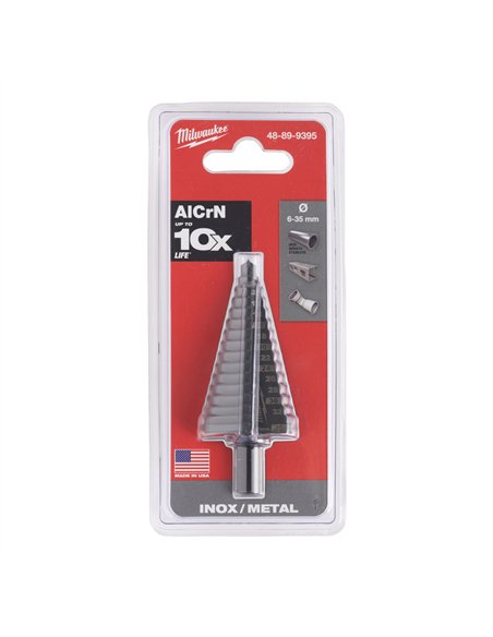 Burghie în trepte din cobalt - Milwaukee - Cobalt 6 to 35 mm - 1 buc - cod 48899395