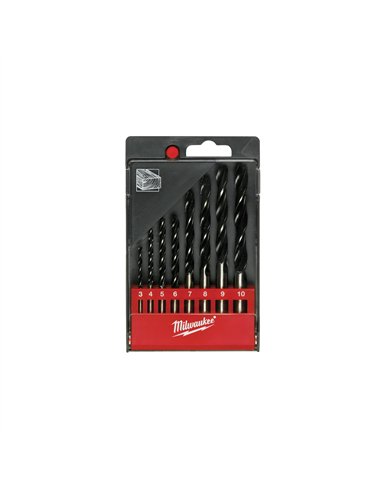 Burghie cu vârf de centrare / DIN 7487 E / seturi - Milwaukee - BP Set - 8 buc - cod 4932352466