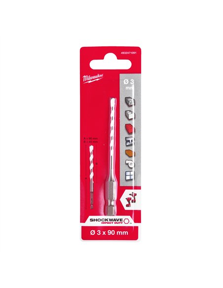 Burghie multimaterial - Milwaukee - MM 3 x 90 - 1 buc - cod 4932471091