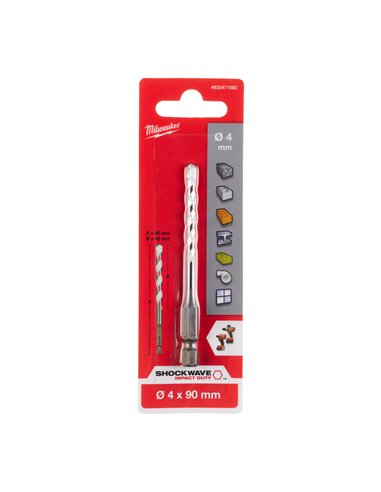 Burghie multimaterial - Milwaukee - MM 4 x 90 - 1 buc - cod 4932471092