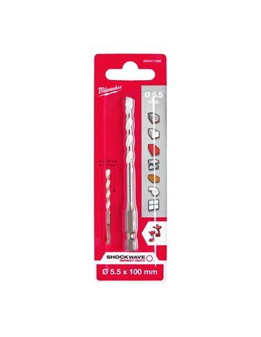 Burghie multimaterial - Milwaukee - MM 5.5 x 100 - 1 buc - cod 4932471094