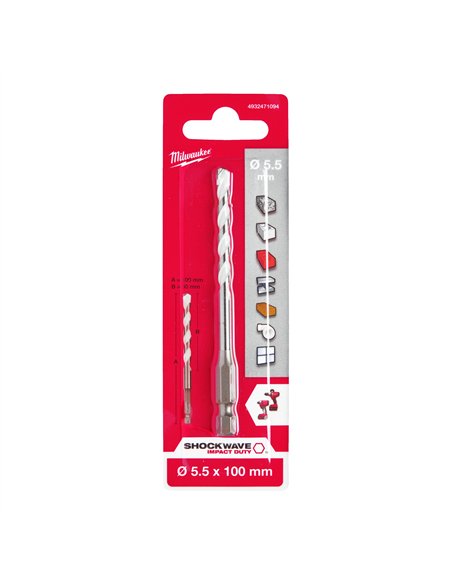 Burghie multimaterial - Milwaukee - MM 5.5 x 100 - 1 buc - cod 4932471094