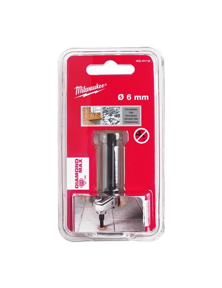 Burghie diamantate M14 pentru găurire uscată - Milwaukee - M14 Diamond Drill 6mm - 1 buc - cod 4932471759