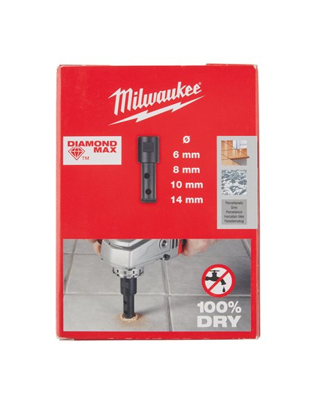 Burghie diamantate M14 pentru găurire uscată - Milwaukee - M14 Diamond Drill 4pc Set - cod 4932471863