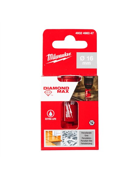 Burghie DIAMOND MAX 1/4 " pentru găurire umedă - Milwaukee - cod 4932498347