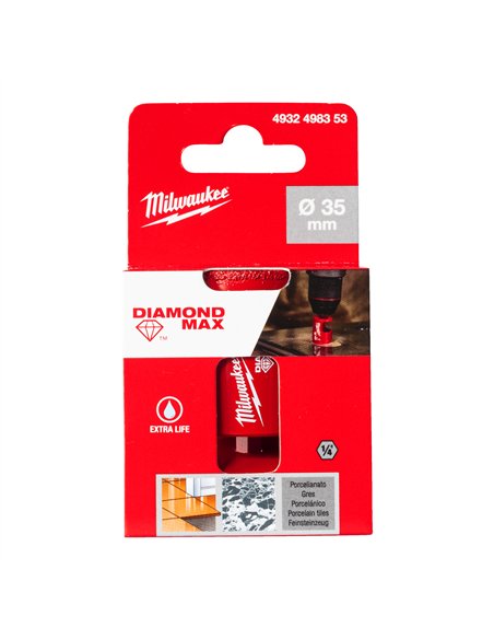 Burghie DIAMOND MAX 1/4 " pentru găurire umedă - Milwaukee - cod 4932498353