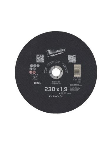 Disc debitare SCS 230X1,9 - Milwaukee - cod...