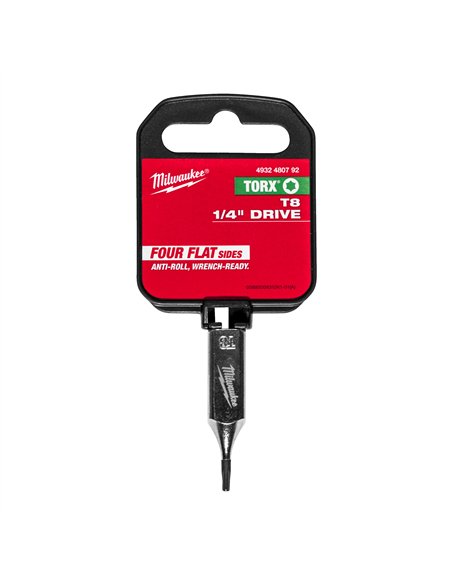 Cap cheie tubulară cu bit ¼″ Torx - Milwaukee - 1/4" Drive T8 Torx Bit Socket - cod 4932480792