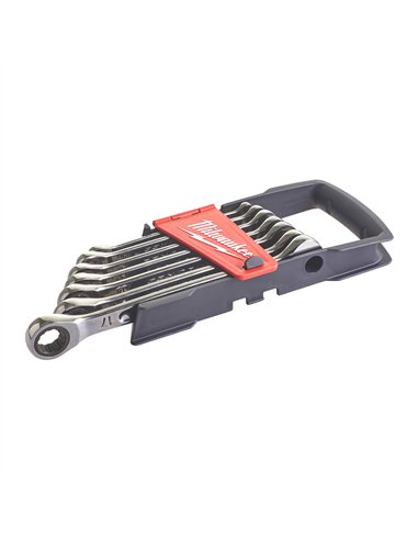 Seturi chei combinate cu clichet MAX BITE - Milwaukee - 7 pc Maxbite Ratchet Metric Combination Spanner Set - 1 pc - cod 493246