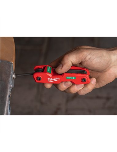 Set pliabil imbusuri Torx - Milwaukee - Folding Torx Key Set - 8 pc - cod 4932480979