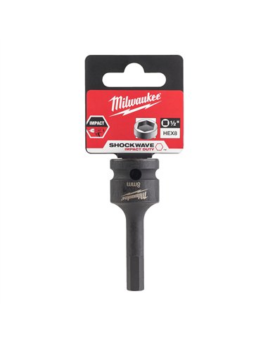 Cap tubular HEX ½″ - Milwaukee - HEX8 1/2" impact bit socket - cod 4932478065