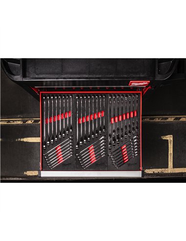 Set inserție spumă chei fixe MAX BITE cu clichet și cap pivotant - Milwaukee - Maxbite Flex Head Spanner Set Foam Insert - cod 