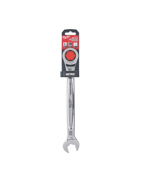 Chei combinate cu clichet MAX BITE - Milwaukee - Maxbite Ratcheting Metric Combination Spanner 20mm - 1pc - cod 4932471513