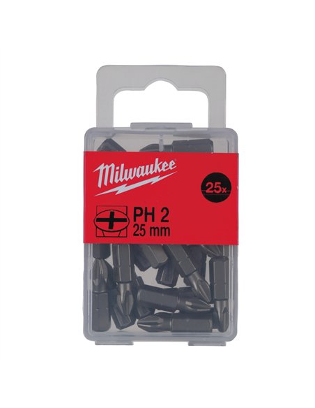 Biți PH - Milwaukee - PH 2 x 25 mm - 25 pcs - cod 4932399587